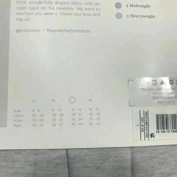 Wander By Hottotties Tie Back Tunic Heathered Top - Picture 6 of 7